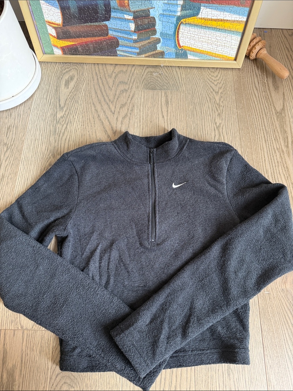 Nike Men's Dark Charcoal Quarter-Zip Fleece Pullover